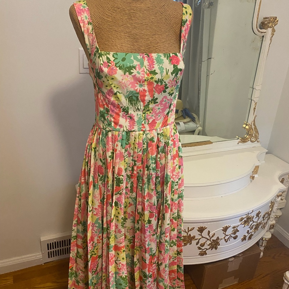 Tuckernuck Pink and Green Floral Maxi Dress